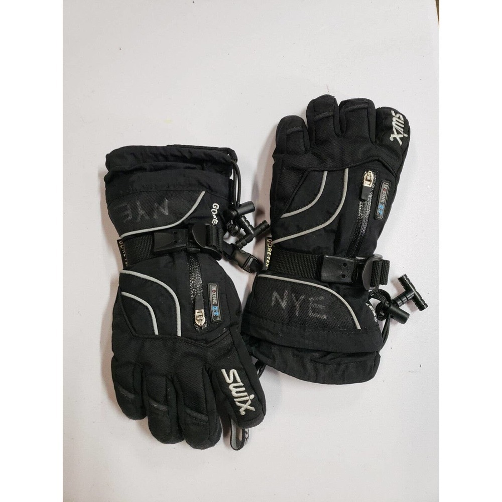 Swix Gloves Unisex‎ Kids Medium Black Gore Tex Snowboard Waterproof Nylon Blend
